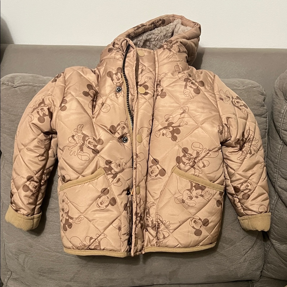 Disney Mickey Mouse Puffer Jacket - Tan